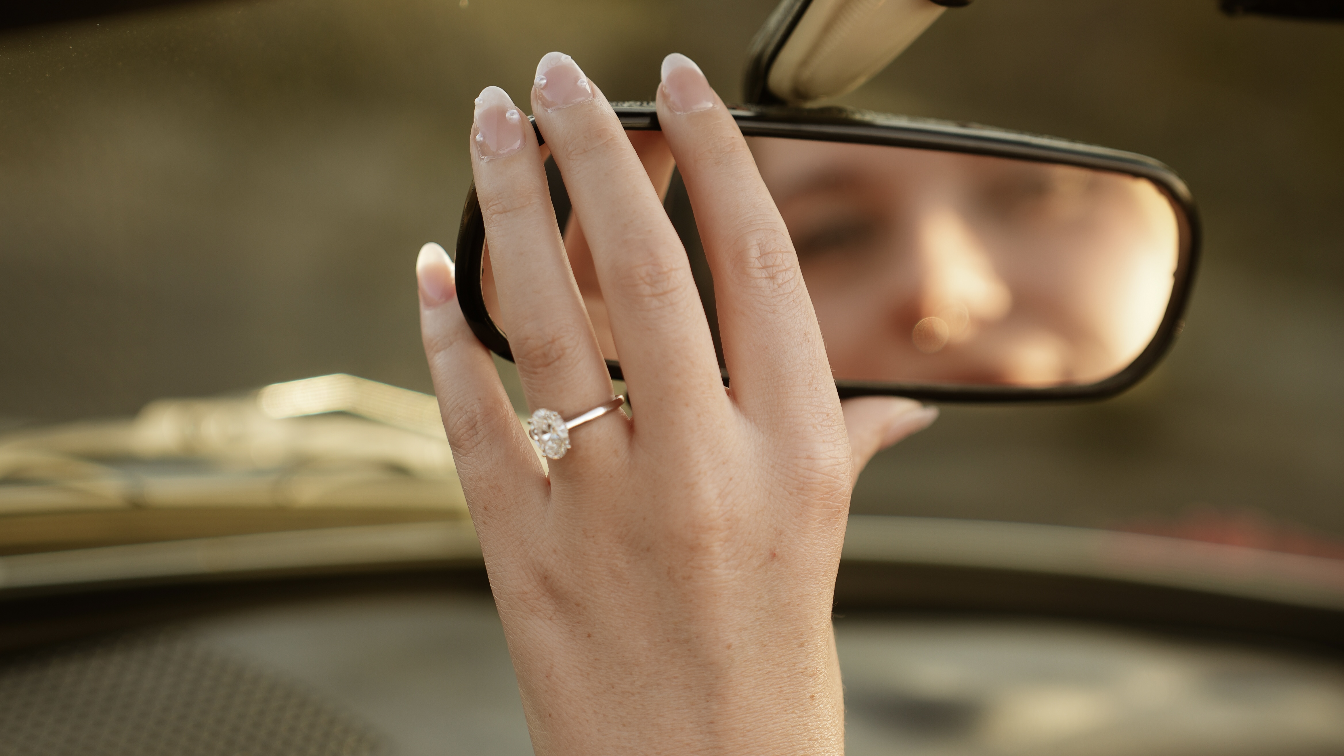 A close-up of the ring